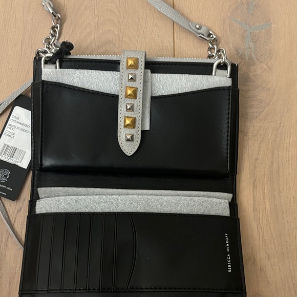 Rebecca Minkoff Gray Crossbody Bag with Gold Studs - Picture 4 of 4